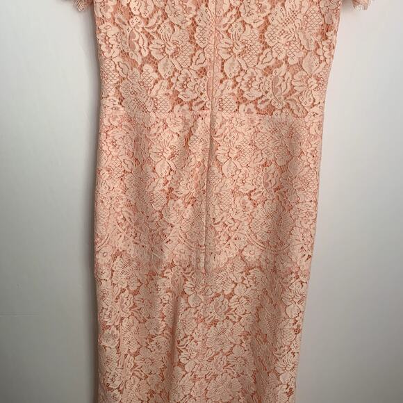 Ganni Duval Corded Lace Pink Midi Dress Womens EU 38 US 6/8 - Picture 5 of 16
